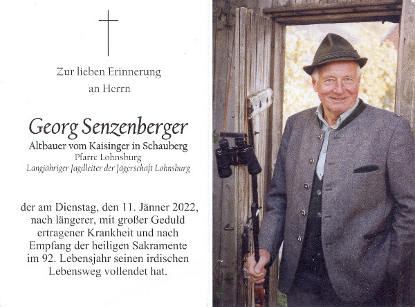 Gedenkbild Senzenberger Georg